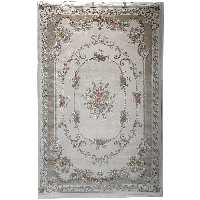 فرش ماشینی زمرد مشهد طرح FA 06 زمینه کرم