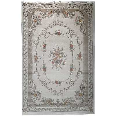 فرش ماشینی زمرد مشهد طرح FA 06 زمینه کرم