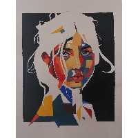 تابلو نقاشی اکرلیک طرح دختر آنالیزی