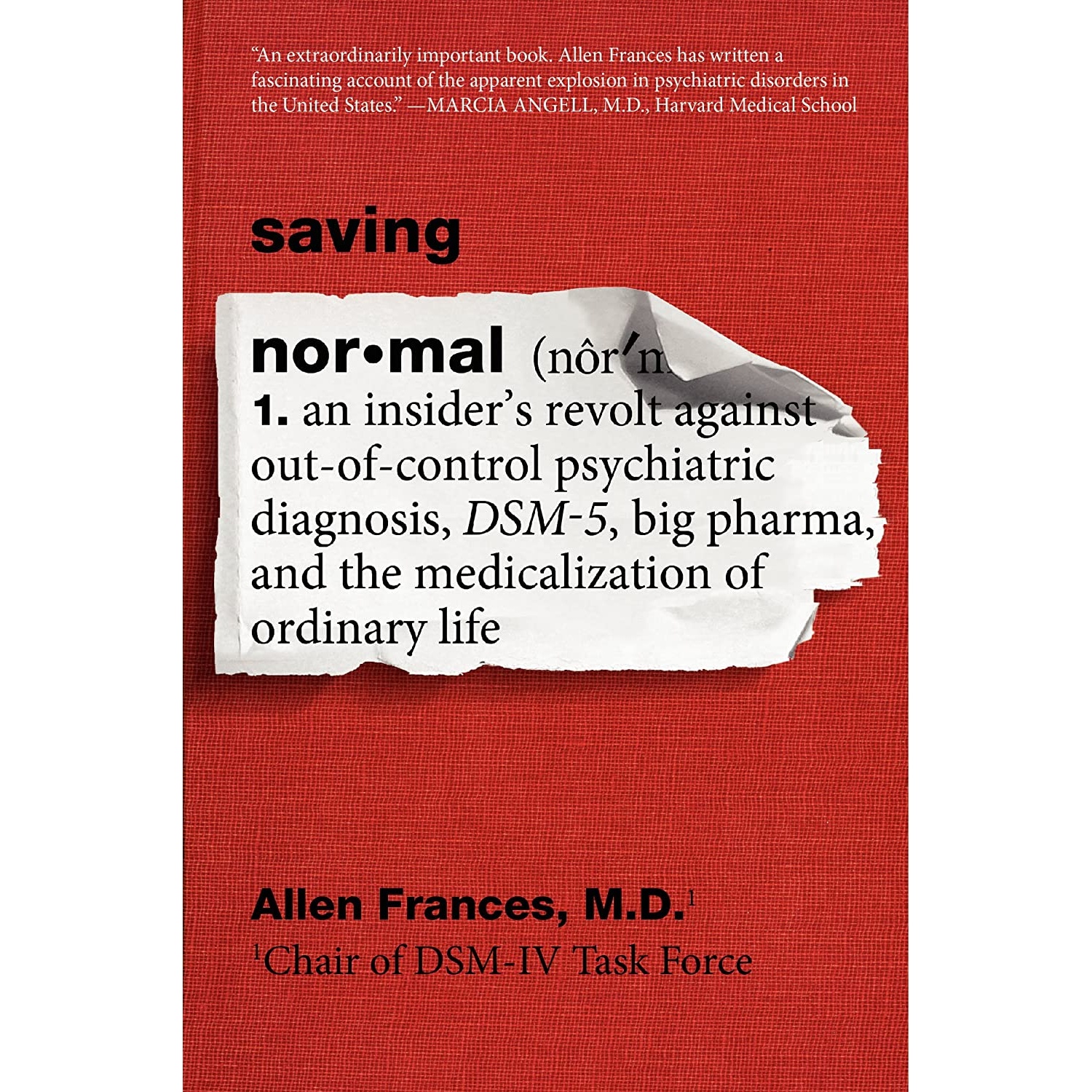 کتاب Saving Normal اثر Allen Frances انتشارات Mariner Books