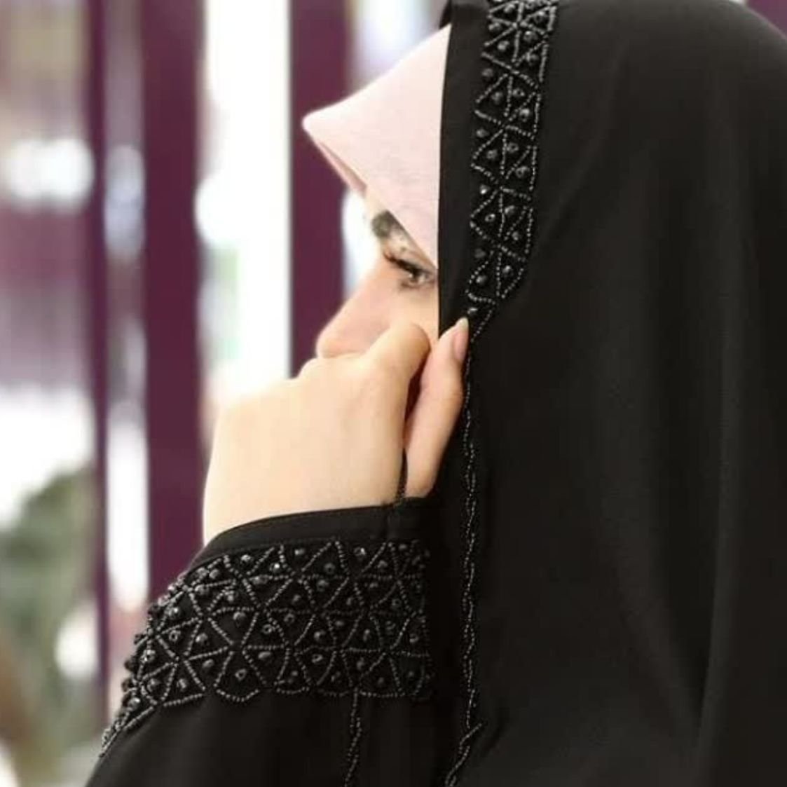 چادر عربی اصیل جواهر دوزی جنس سوپر ژرژت