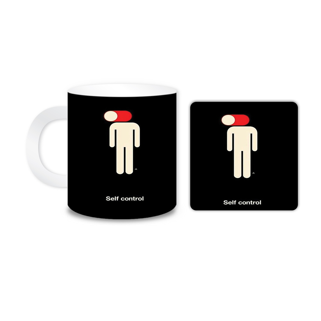 ماگ مدل self control کد 924 به همراه زیر لیوانی