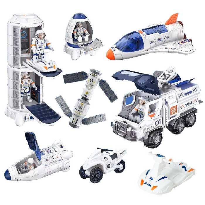 اسباب بازی مدل فضاپیما و هواپیمای فضایی طرح موشک شاتل همراه با فضانورد  کد H623/2 مجموعه 11 عددی