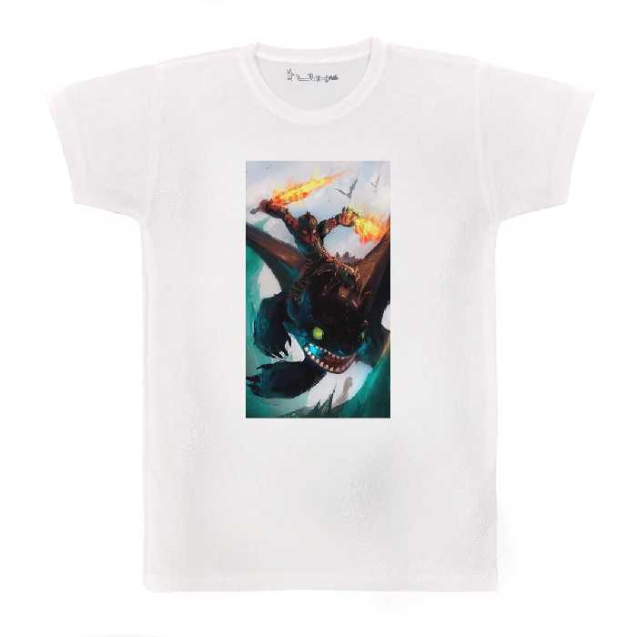 تی شرت بچگانه پرمانه طرح اژدها سواران کد pmt.3975