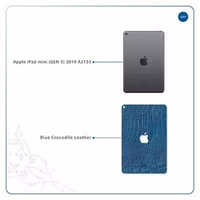 برچسب پوششی ماهوت مدل Blue-Crocodile-Leather مناسب برای تبلت اپل iPad mini (GEN 5) 2019 A2133