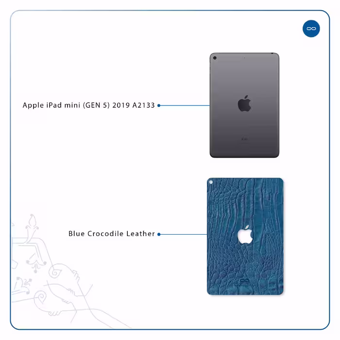 برچسب پوششی ماهوت مدل Blue-Crocodile-Leather مناسب برای تبلت اپل iPad mini (GEN 5) 2019 A2133