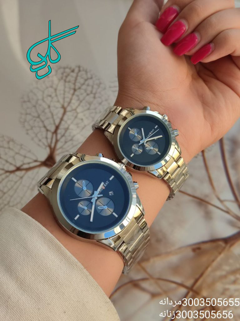 خرید ست ساعت مردانه و زنانه cassray قفل ضامن دار همراه با تقویم کد 2115028 - ردگل