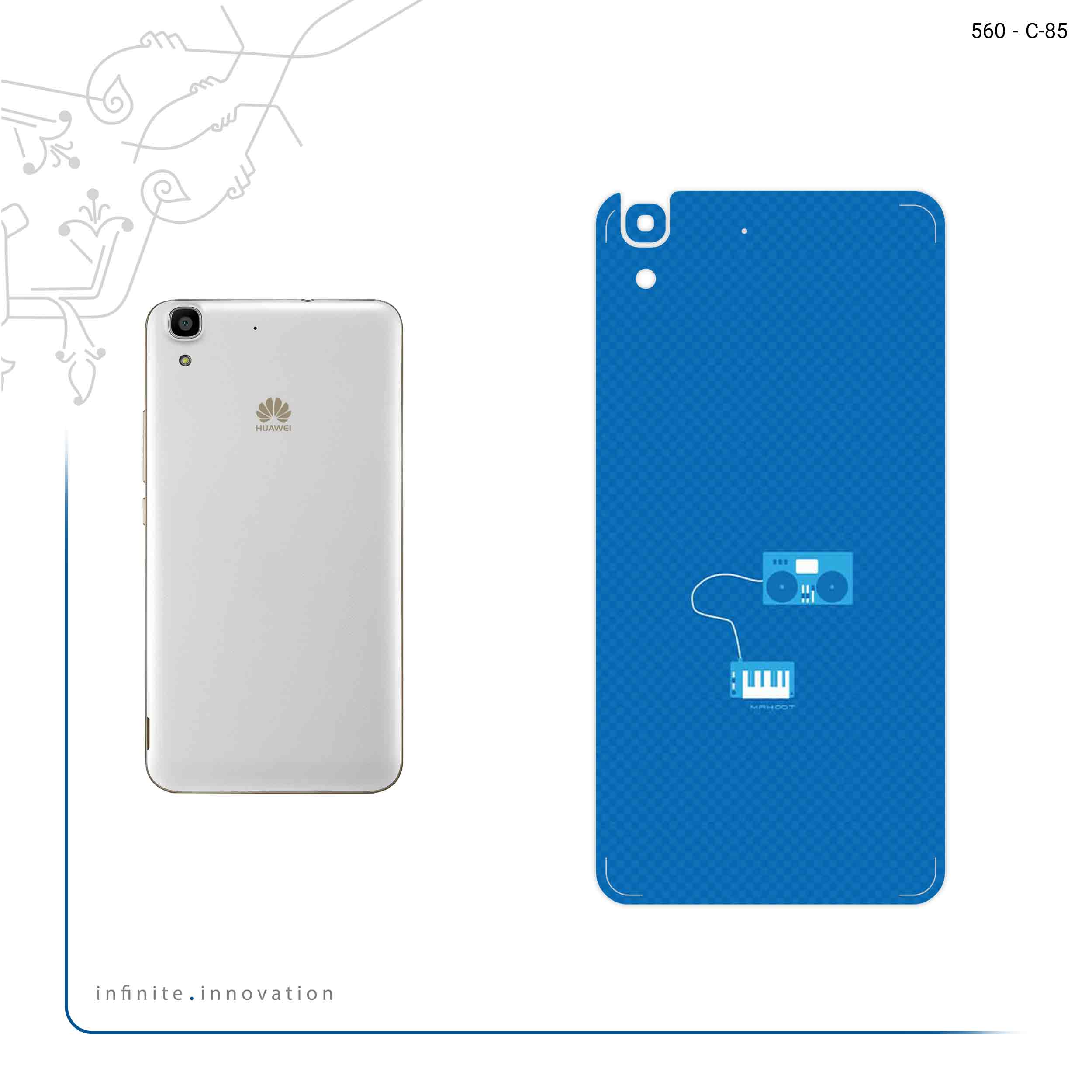 برچسب پوششی ماهوت مدل Minimal DJ Icon مناسب برای گوشی موبایل هوآوی Y6