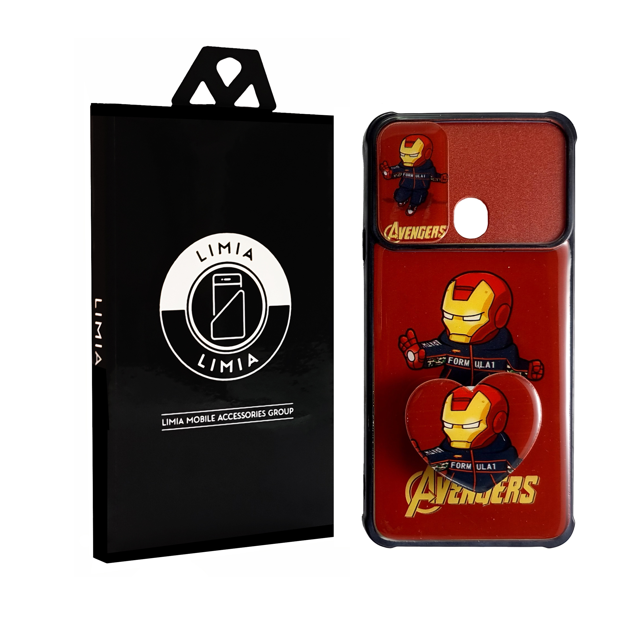 کاور لیمیا مدل فانتزی کشویی پشت شیشه ای طرح عروسکی کد 131 مناسب برای گوشی سامسونگ Galaxy A10s به همراه پاپ سوکت 