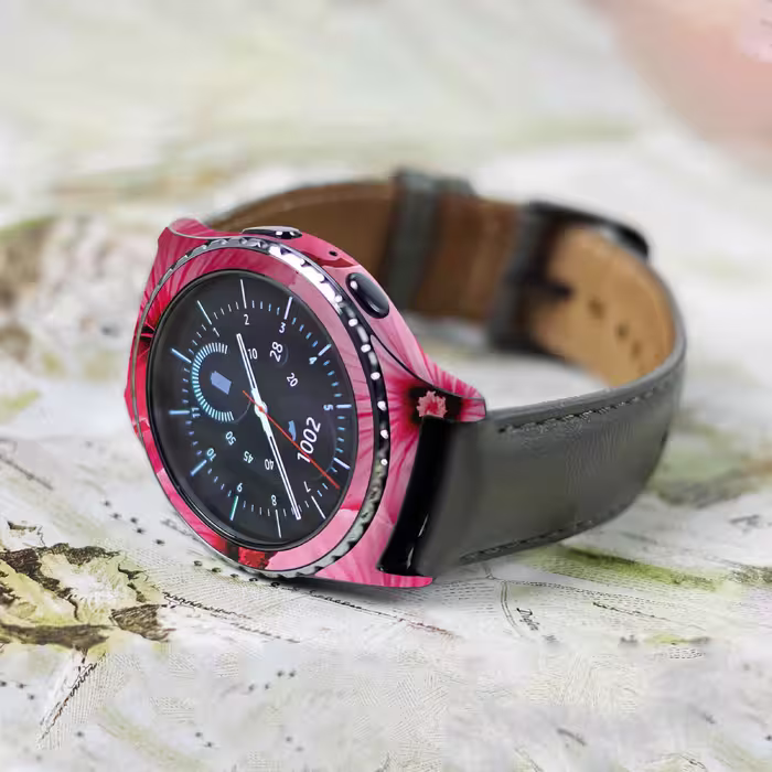 برچسب ماهوت طرح Pink_Flower مناسب برای ساعت هوشمند سامسونگ Galaxy Gear S2 Classic