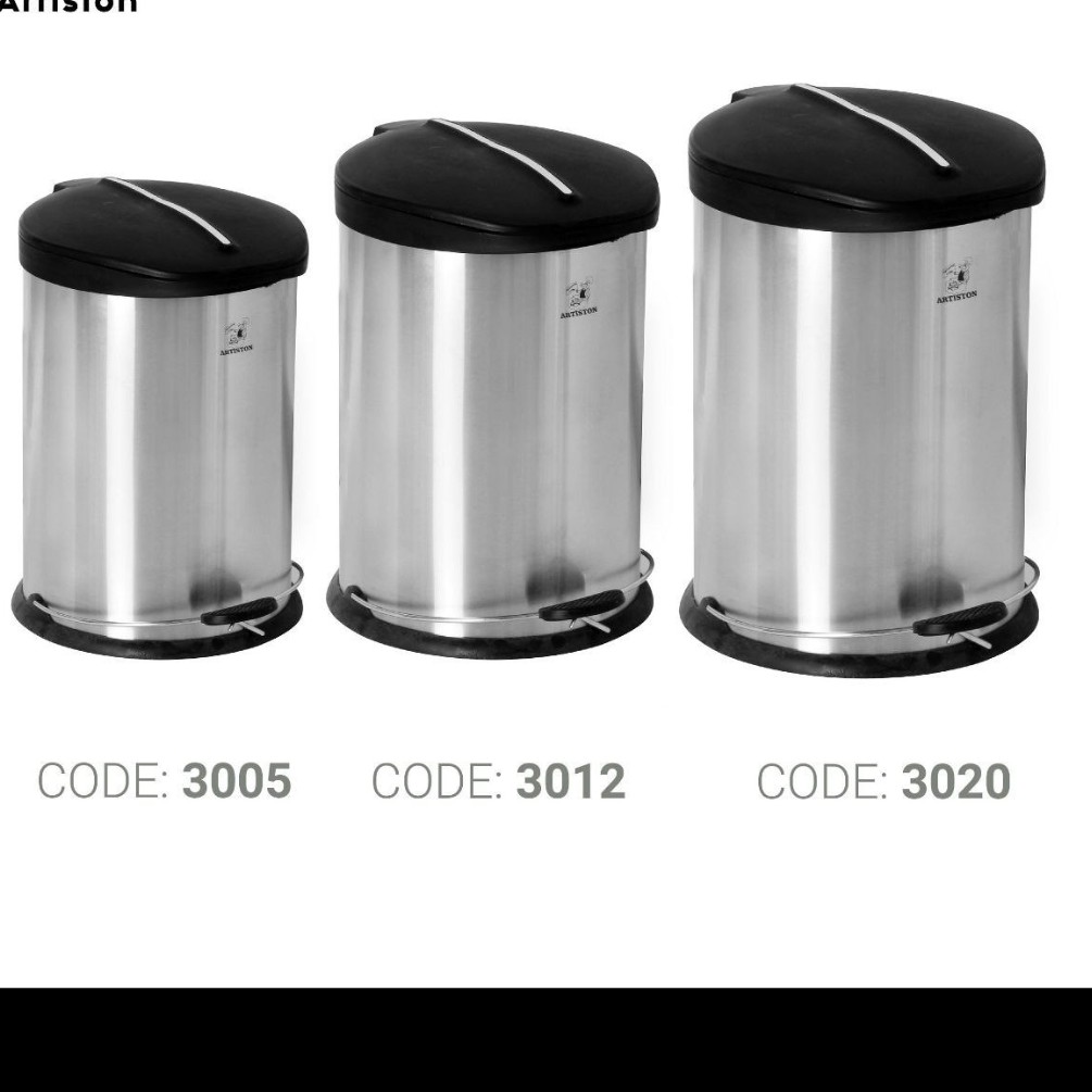 سطل زباله استیل آرتیستون20لیتری کد3020