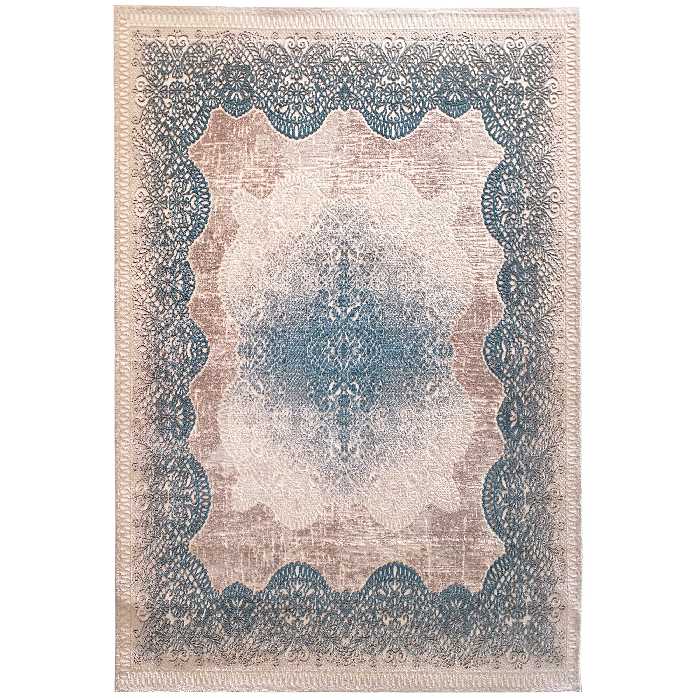 فرش ماشینی زمرد مشهد کد P32 زمینه کرم