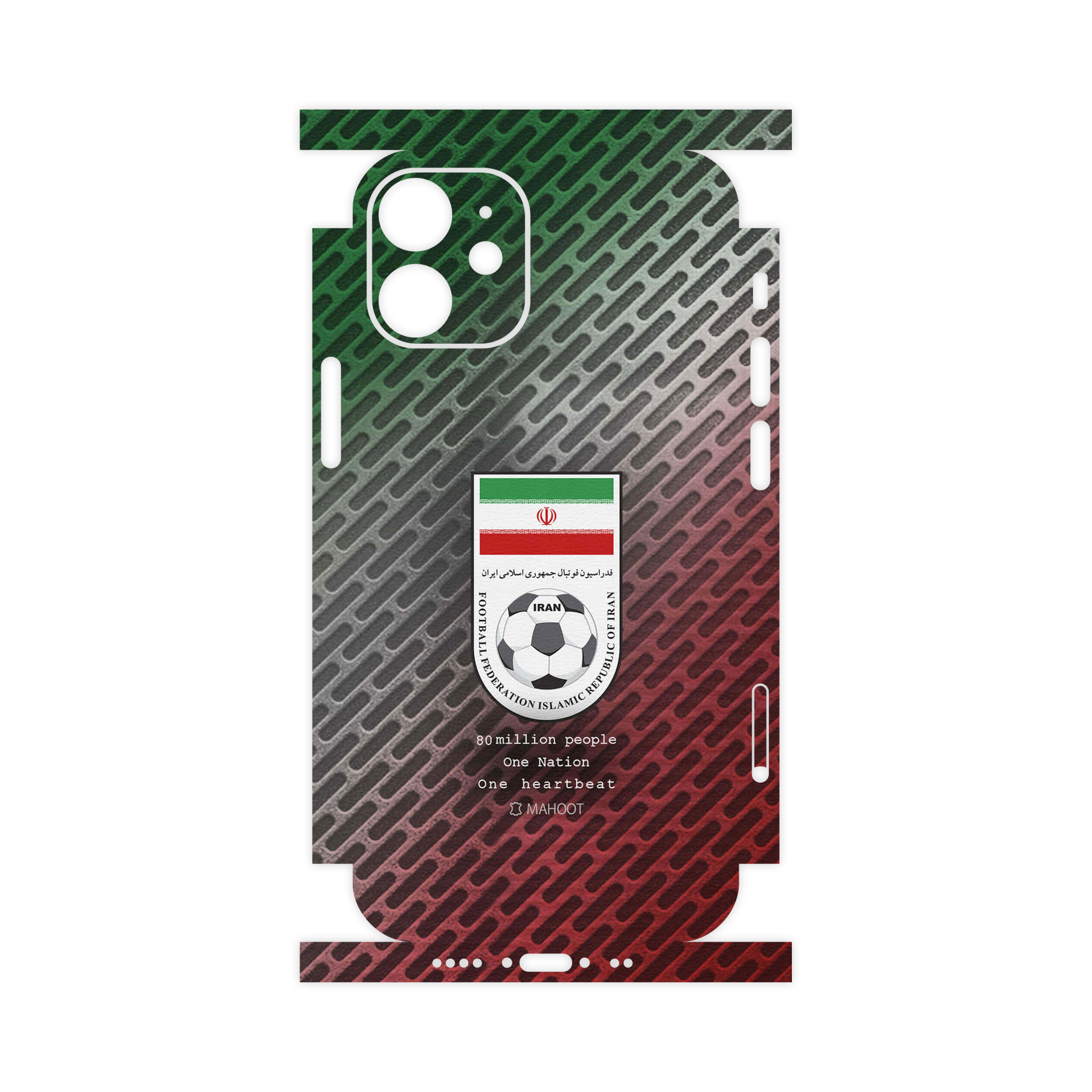 برچسب پوششی ماهوت مدل Iran-National-Football-Team-FullSkin مناسب برای گوشی موبایل اپل iPhone 12 mini