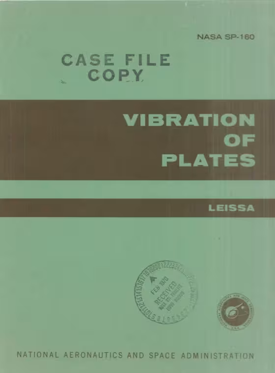 󾕇 دانلود کتاب Vibration Of Plates, 1993 - دانلود کتاب های دانشگاهی