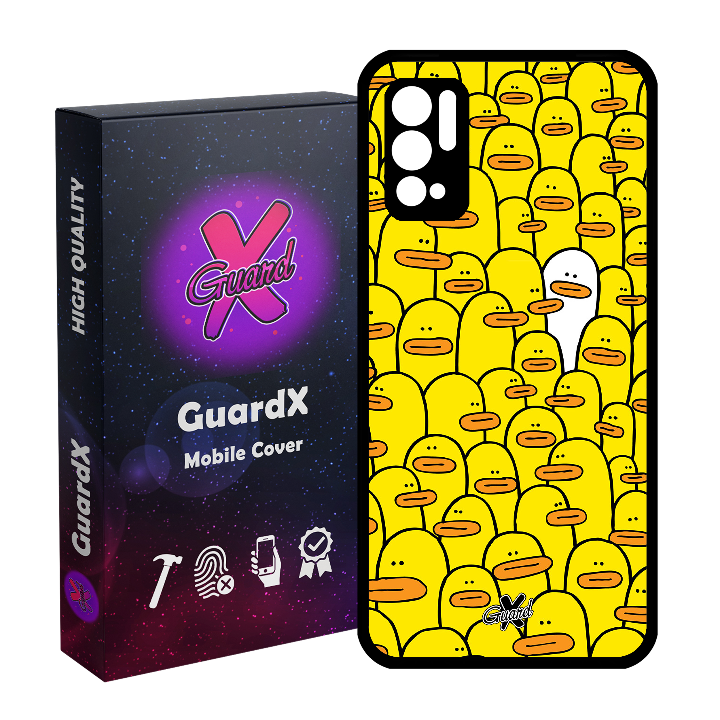 کاور گارد ایکس طرح اردک مدل Glass10361 مناسب برای گوشی موبایل شیائومی Redmi Note 10 5G / Poco M3 Pro