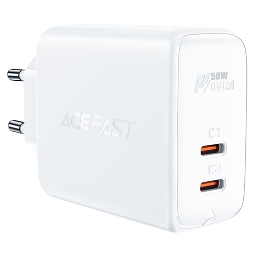 شارژر دیواری برند ACE FAST A29 PD50W GaN (USB-C USB-C) dual port charger