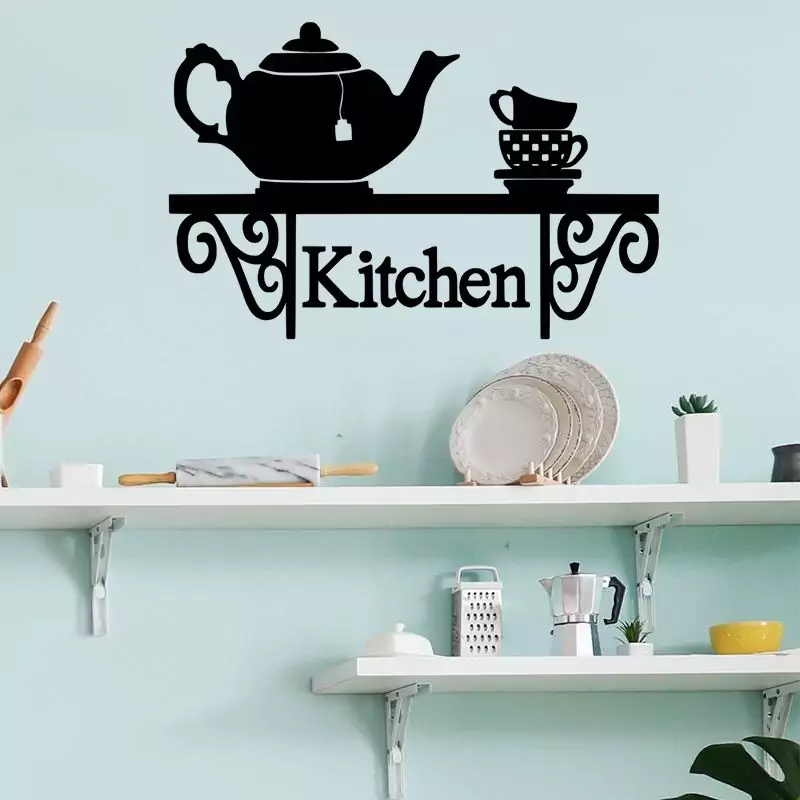 استیکر چوبی طرح kitchen از نوع دیوار کوب مخصوص آشپزخانه