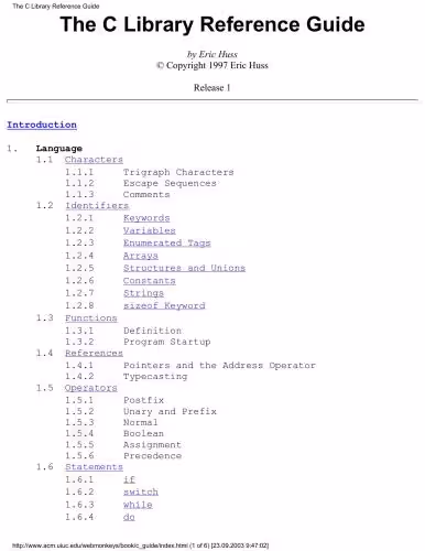 خرید و دانلود نسخه کامل کتاب The C Library Reference Guide