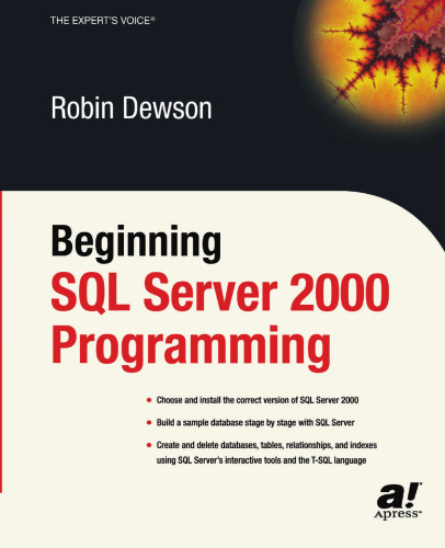 خرید و دانلود نسخه کامل کتاب Beginning SQL Server 2000 Programming