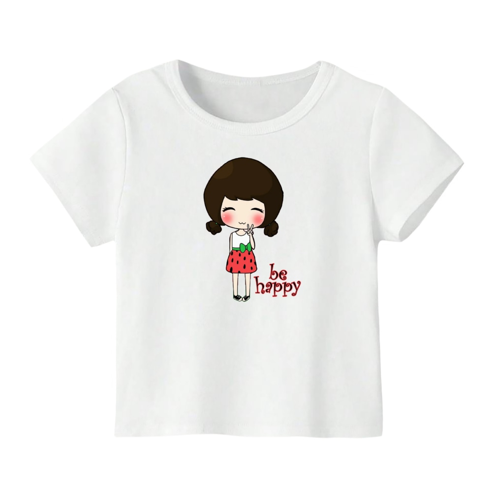 تی شرت آستین کوتاه بچگانه مدل دخترک یلدایی کد  29 رنگ سفید