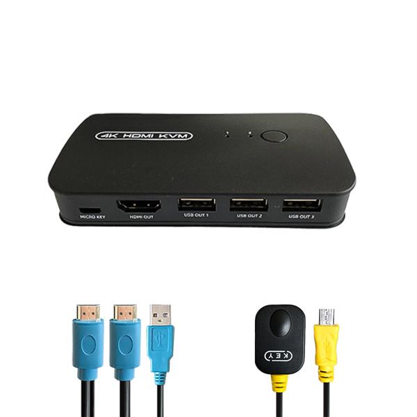 سوئیچ KVM دو پورت HDMI/USB همراه با کابل