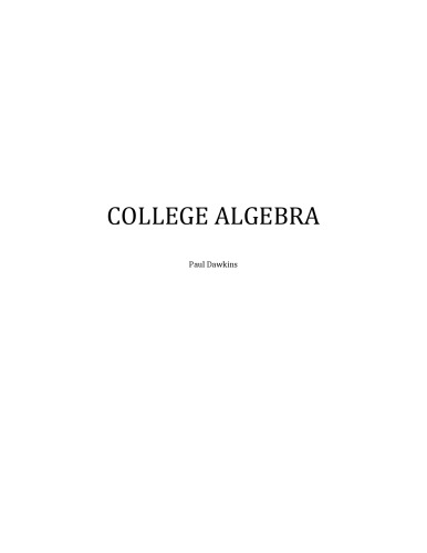 خرید و دانلود نسخه کامل کتاب College Algebra