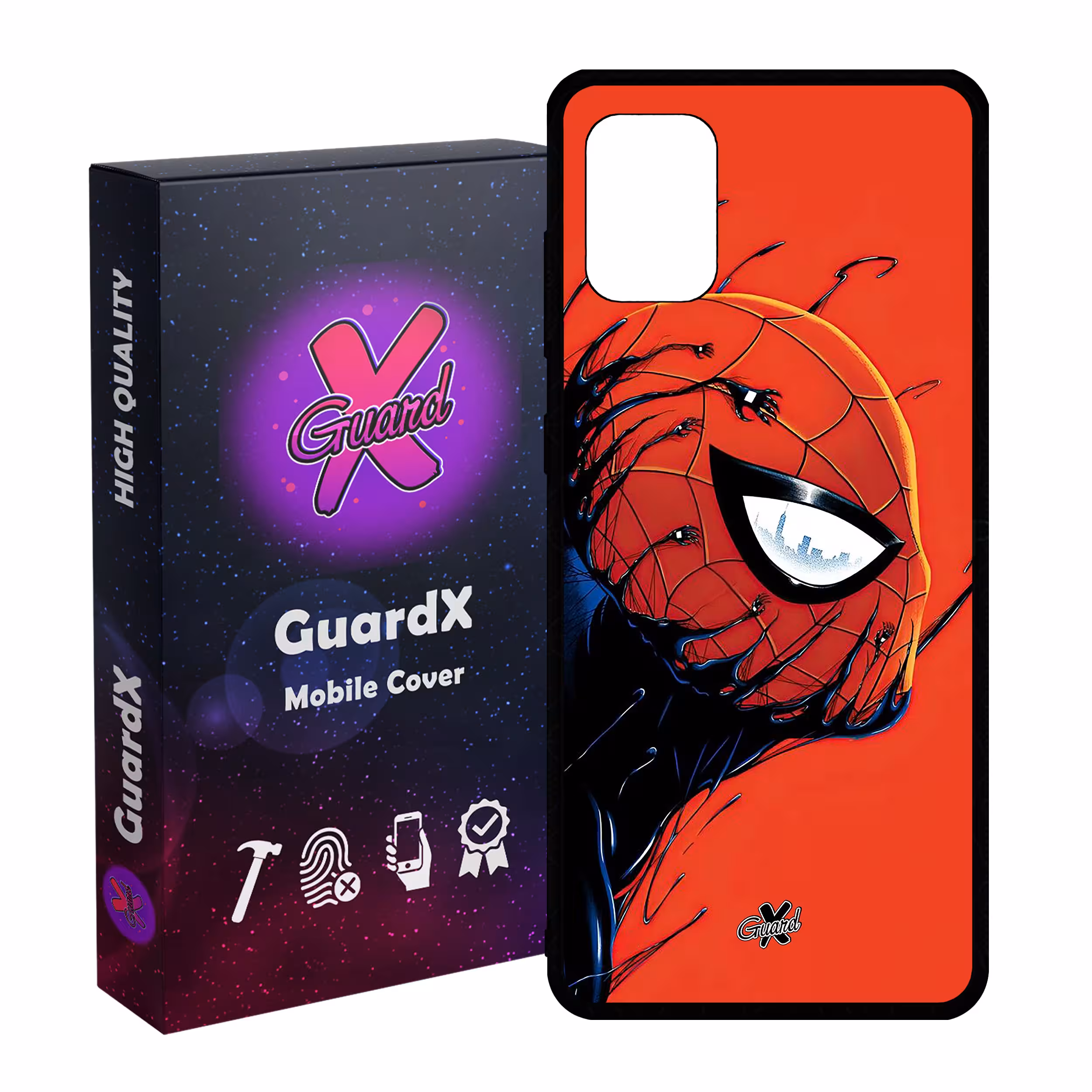 کاور گارد ایکس طرح مرد عنکبوتی مدل Glass10566 مناسب برای گوشی موبایل سامسونگ Galaxy A71 4G