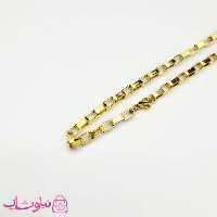 زنجیر مردانه آجری استیل طلایی 60 سانت 4 میل کد 867