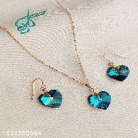 خرید نیم ست نگینی مارک ژوپینگ همراه با زنجیر کد 1715081 - ردگل