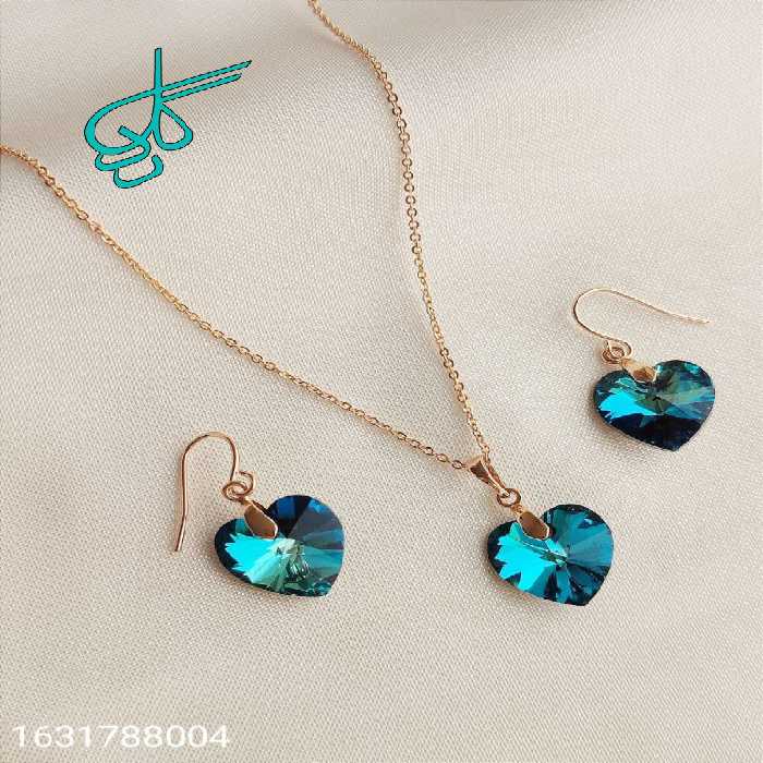 خرید نیم ست نگینی مارک ژوپینگ همراه با زنجیر کد 1715081 - ردگل