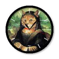 ساعت دیواری راویتا مدل گربه ها کد 3313  در رنگ های مشکی و سفید 