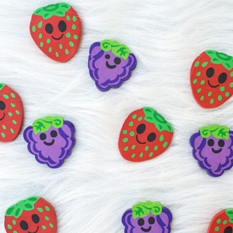 مداد پاک کن فانتزی طرح میوه (انگور و توت فرنگی)