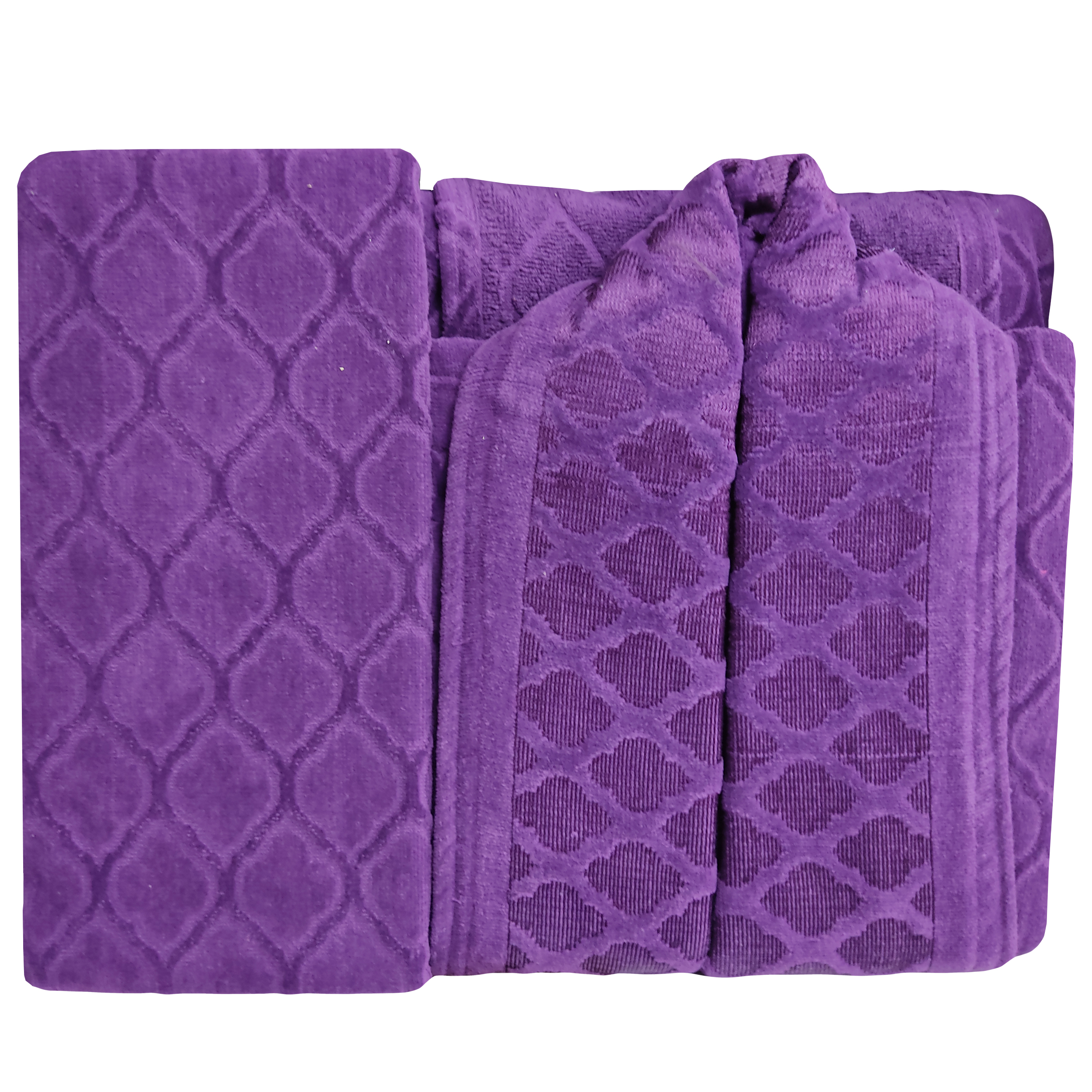 سرویس حوله پالتویی 3 تکه وارول مدل لوزی 