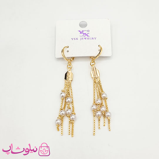گوشواره آویز زنانه YSX مدل مرواریدی کد 999
