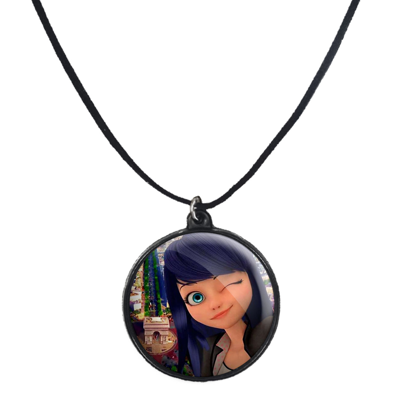 گردنبند پرمانه طرح کفشدوزکی کد pmb.743 مدل دو طرفه