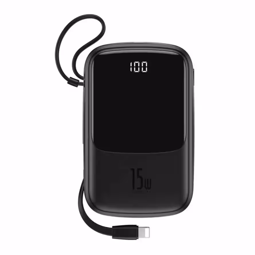 پاور بانک بیسوس PPQD-D01 Qpow Digital Display PPQD-B 10000mAh Lightning