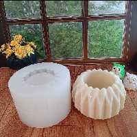 قالب سیلیکونی گلدان طرح لوتوس مناسب برای سنگ مصنوعی 