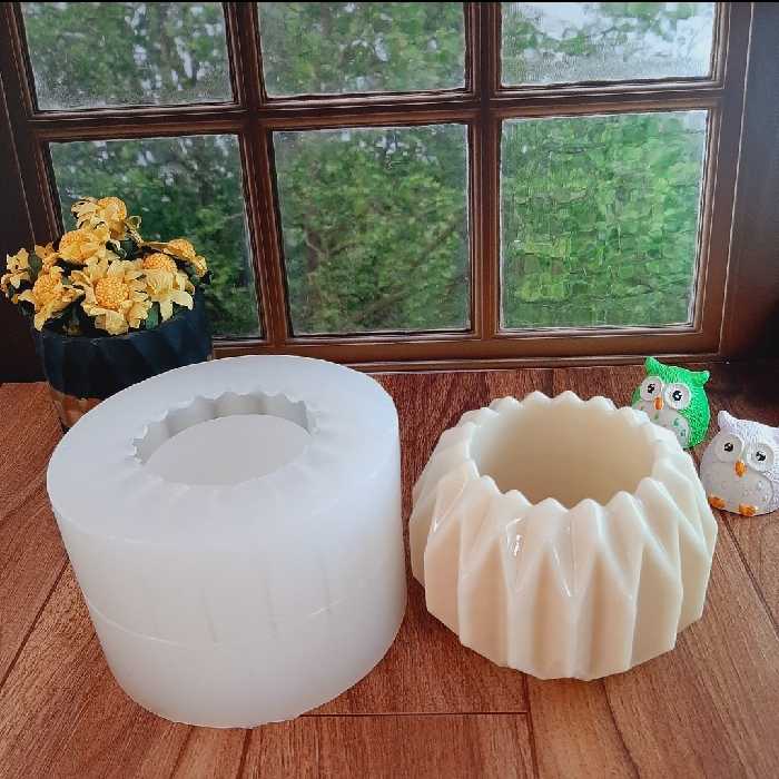 قالب سیلیکونی گلدان طرح لوتوس مناسب برای سنگ مصنوعی 