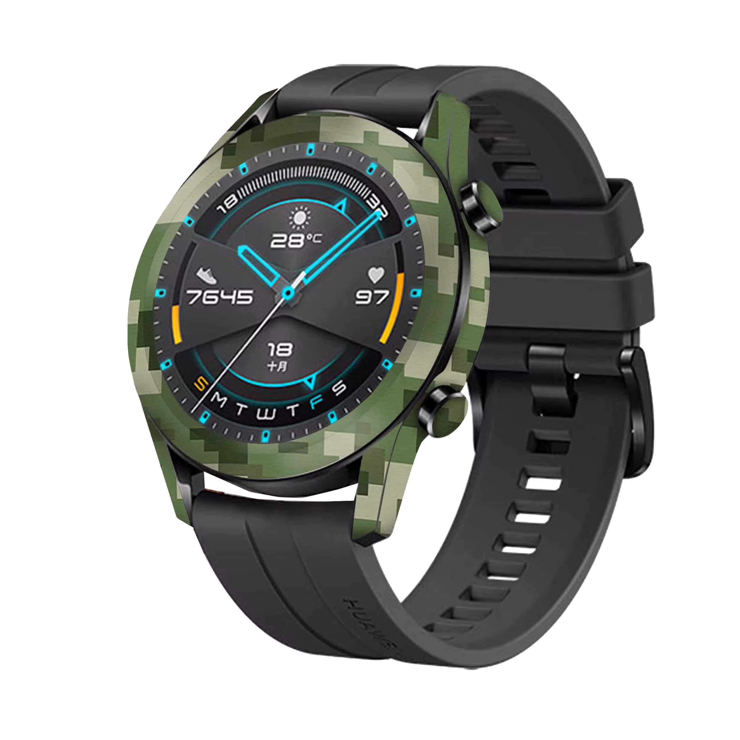 برچسب ماهوت طرح Army-Green-Pixel مناسب برای ساعت هوشمند هوآوی Watch GT2
