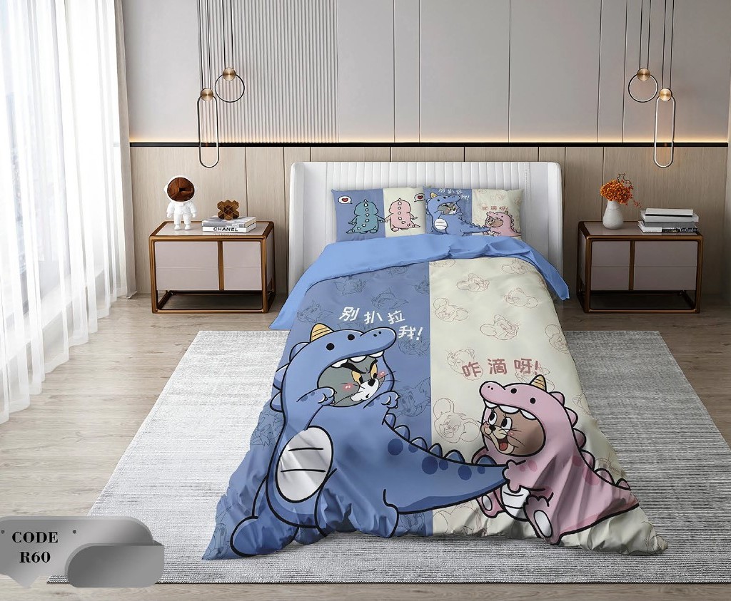 سرویس روتختی 2 نفره 6 تکه ابعاد 225 ×235 کشدار ضد حساسیت و عرق کد R60 | ست خواب و ست روتختی