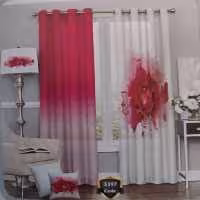 پرده چاپی پانچ دو قواره طرح گل کد 5397 (پس کرایه)