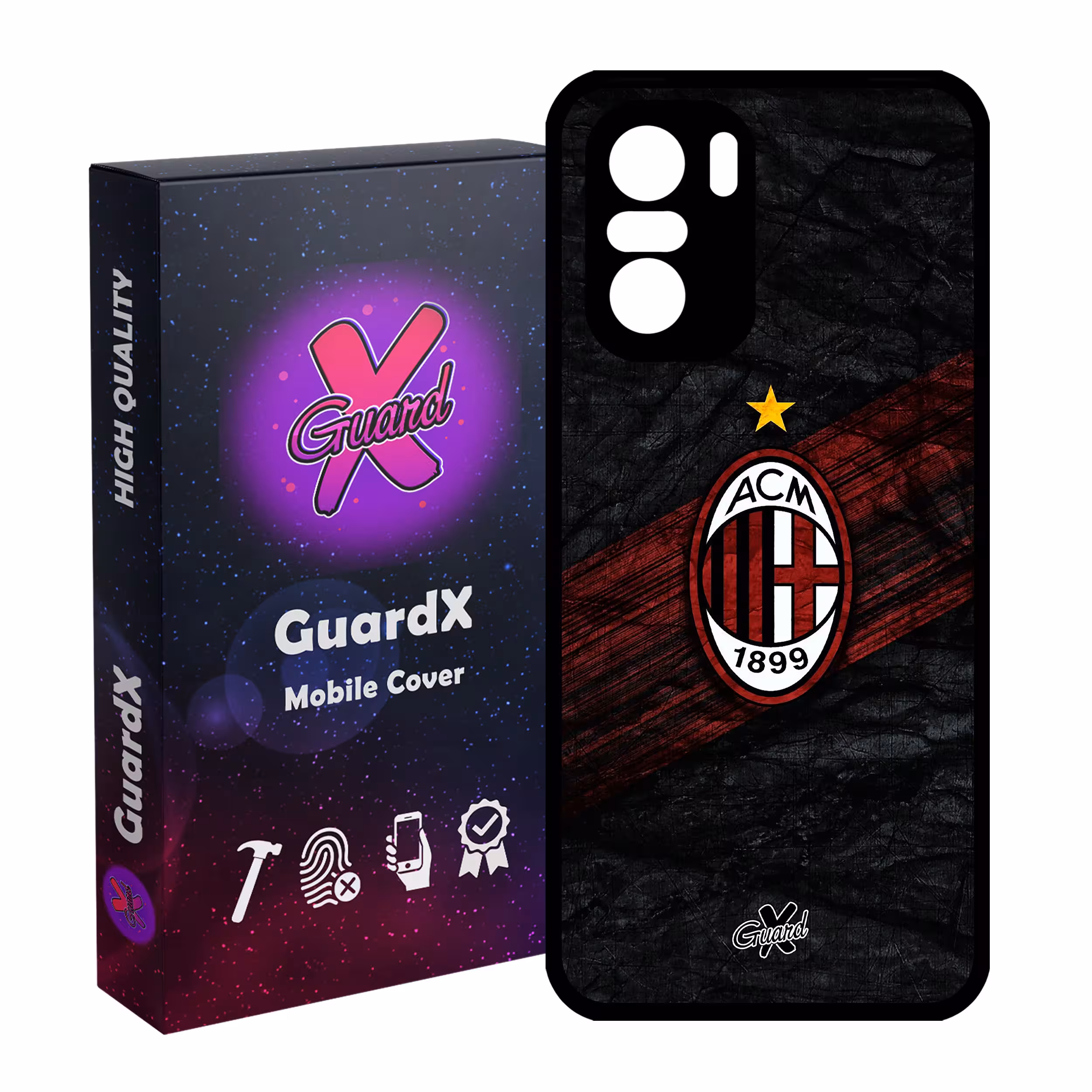 کاور گارد ایکس طرح AC Milan مدل Glass10057 مناسب برای گوشی موبایل شیائومی Poco F3/MI 11X/MI 11X Pro/Redmi K40/K40 Pro