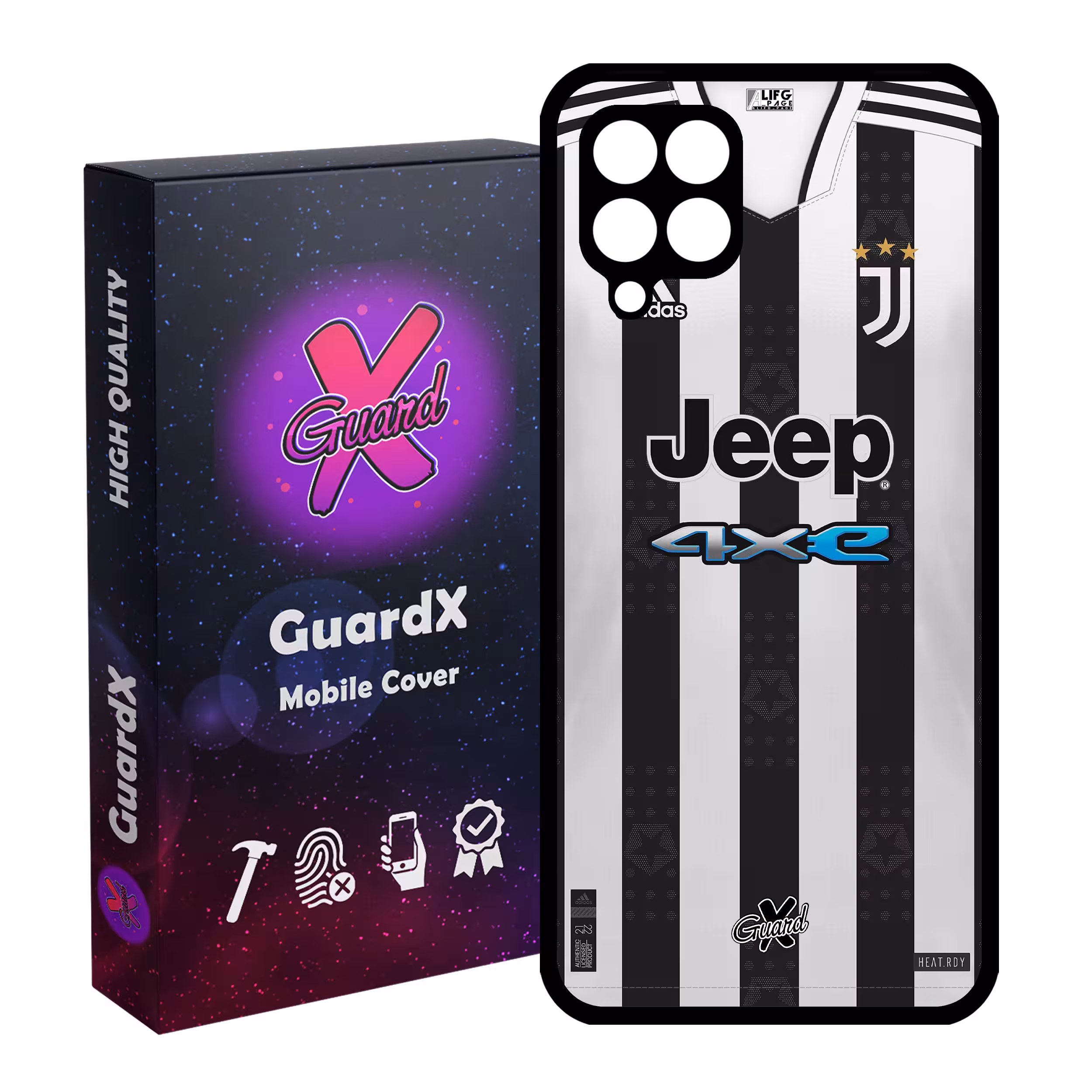 کاور گارد ایکس طرح یوونتوس مدل Glass50357 مناسب برای گوشی موبایل سامسونگ Galaxy A12