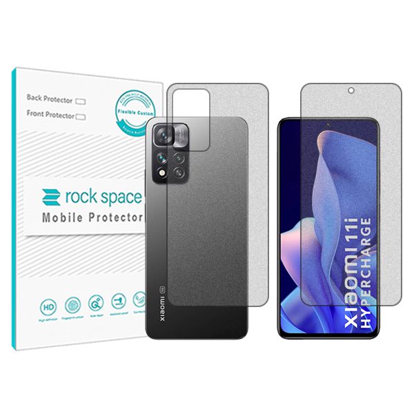 گلس صفحه نمایش و پشت گوشی شیائومی 11i Hypercharge مدل نانو هیدروژل گیمینگ برند راک اسپیس کد SS