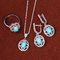 نیم ست فیروزه زنانه کد 21807 - جواهری مشاهیر