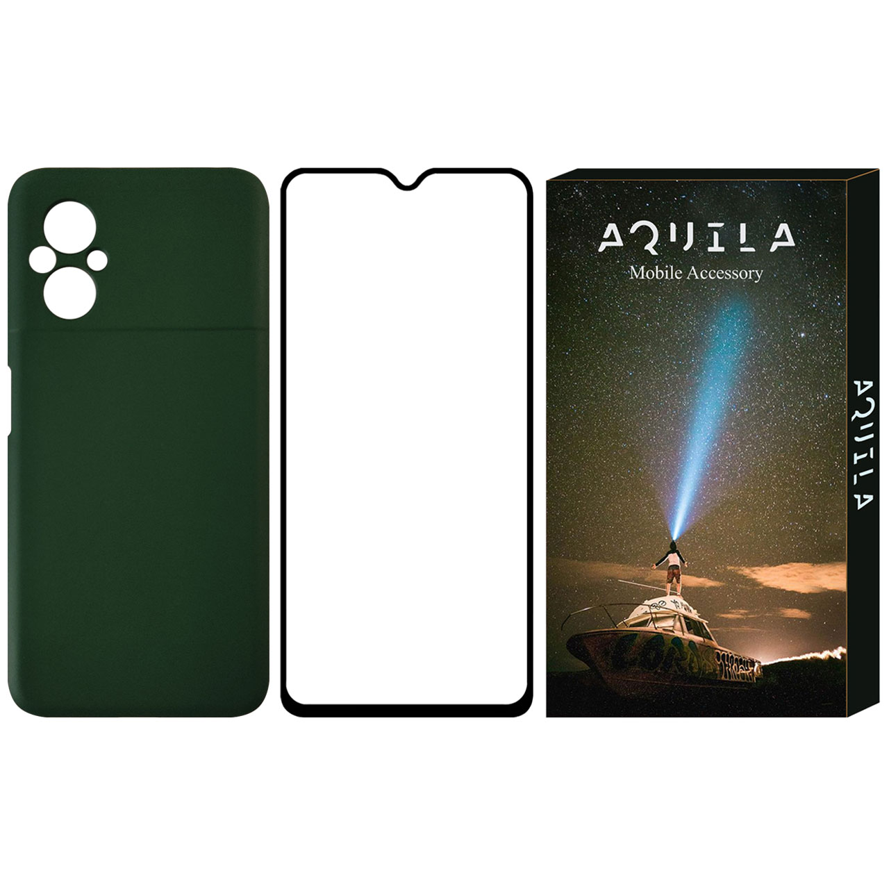 کاور آکوییلا مدل SLCN مناسب برای گوشی موبایل شیائومی Redmi 11 Prime به همراه محافظ صفحه نمایش