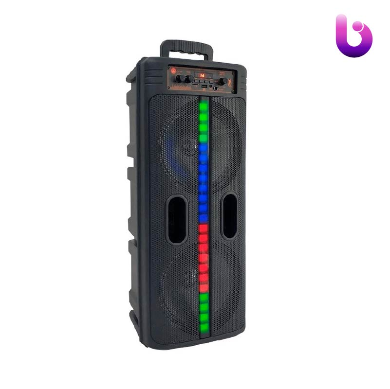اسپیکر چمدانی بلوتوثی رم و فلش خور Kimiso QS-8201   میکروفون و ریموت کنترل