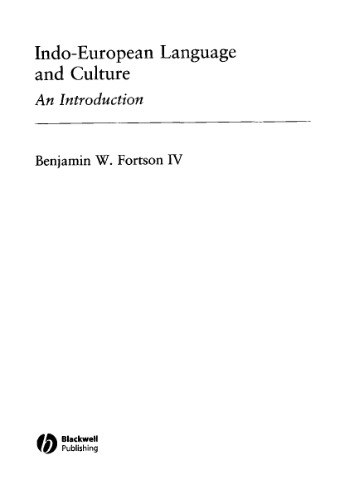 خرید و دانلود نسخه کامل کتاب Indo-European Language and Culture: An Introduction (Blackwell Textbooks in Linguistics)