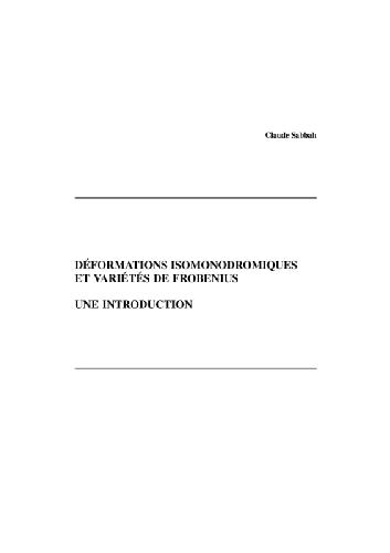 خرید و دانلود نسخه کامل کتاب Deformations isomonodromiques et varieties de Frobenius