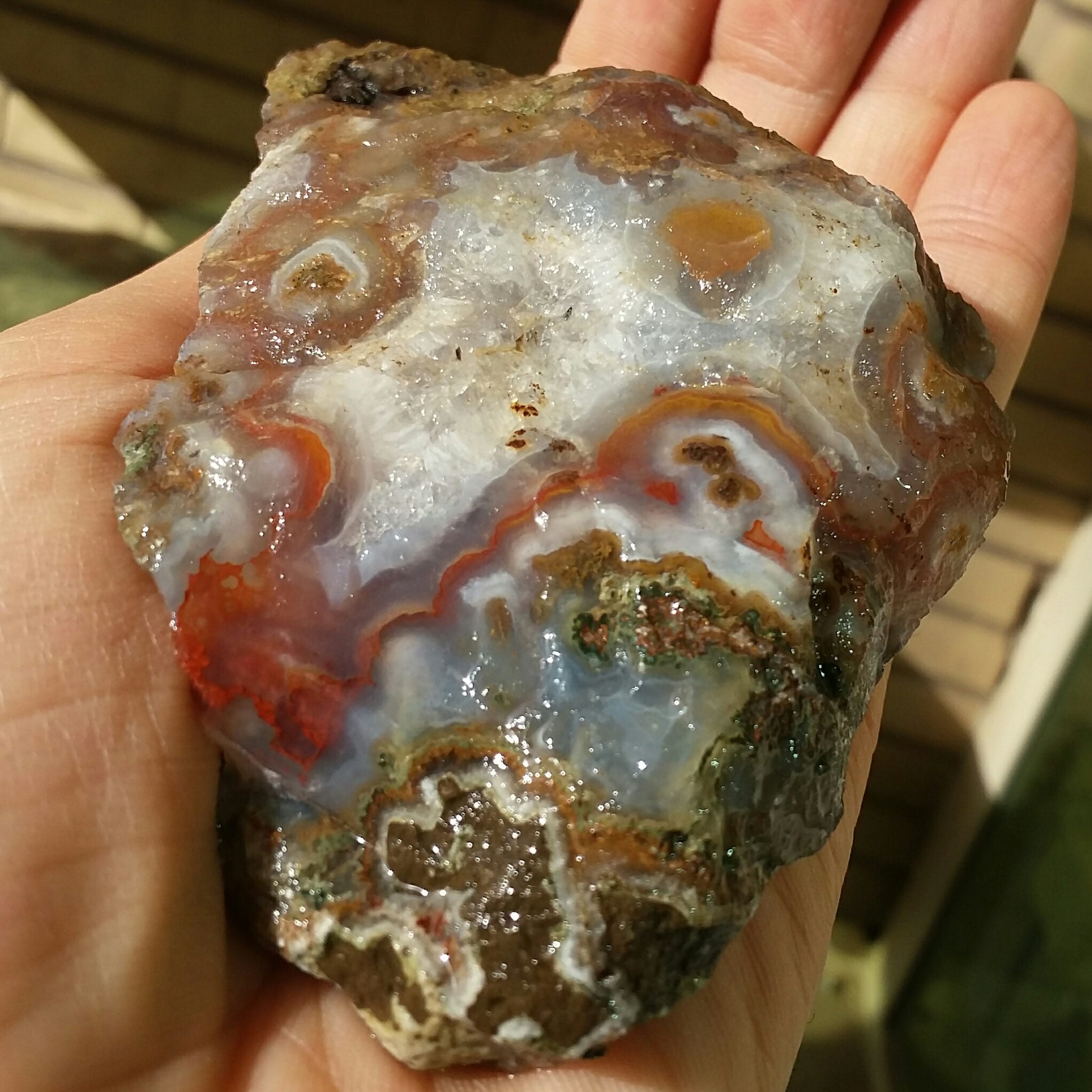 سنگ راف عقیق سلیمانی رنگی باباقوری دار محشر 100درصد طبیعی بی نظییر